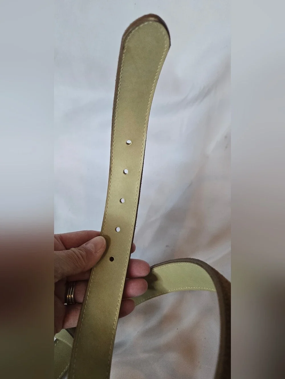Lane Bryant Brown Suede Belt and Black Leather Belt with Gold Buckles